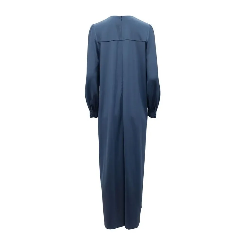 Co Long Sleeve Maxi Dress in Blue Triacetate - Picture 3 of 5
